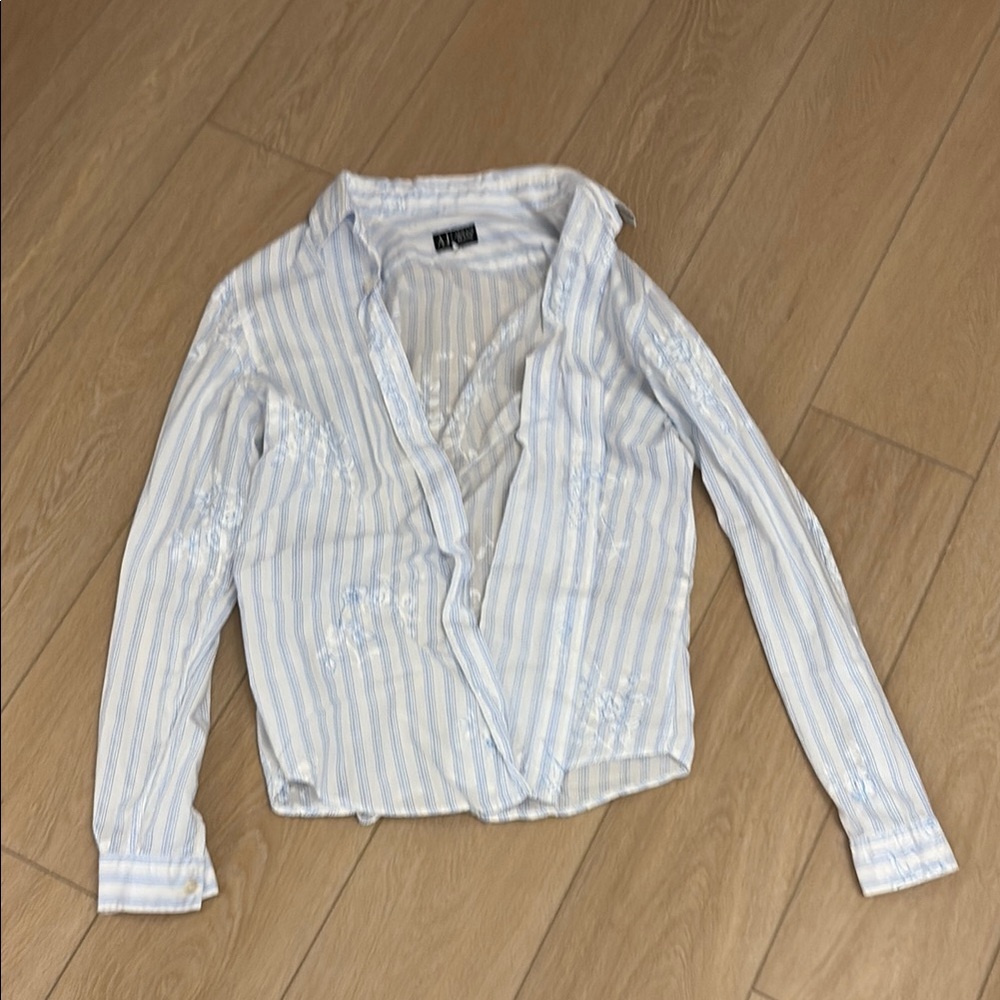 Striped Button-Up Shirt